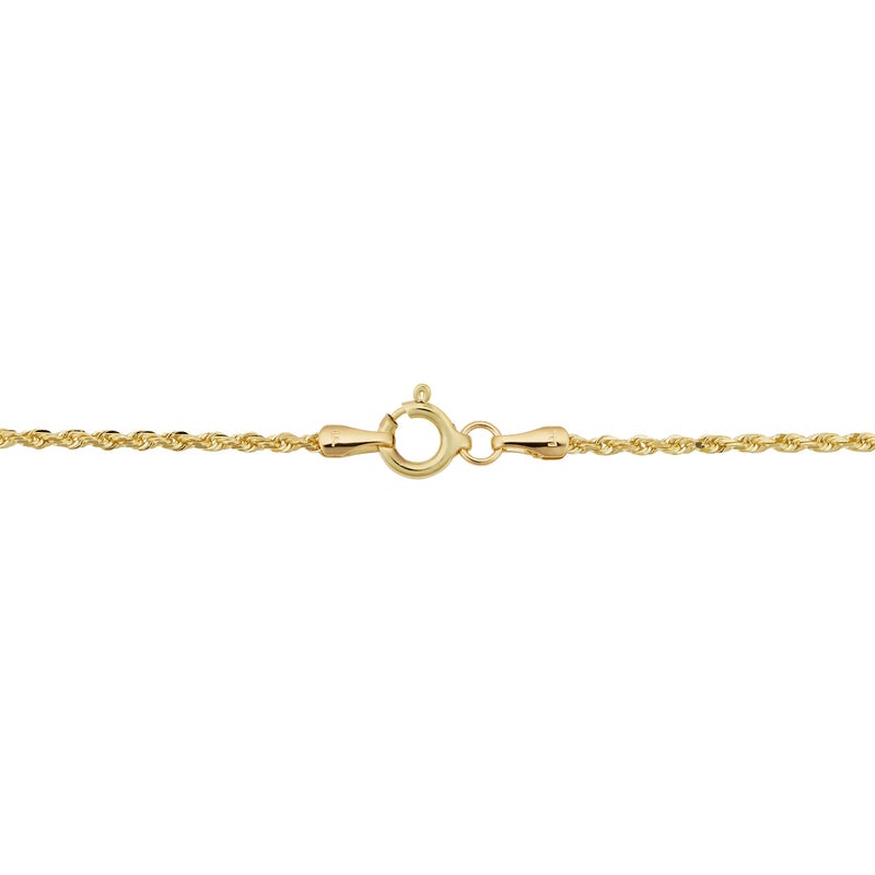 Kooljewelry قلادة سلسلة حبل من الذهب الأصفر عيار 14 قيراط (1.5 مم 14 بوصة) - Image 2